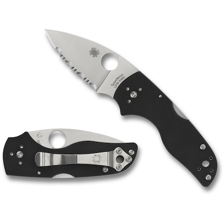Spyderco 2024 Spyderco Lil' Native G-10 Black Back Lock Serrated SPY-C230MBGS